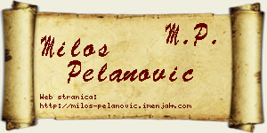 Miloš Pelanović vizit kartica